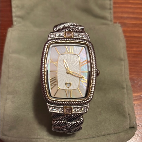 Judith Ripka Accessories - Judith Ripka Silver and Gold with pink accents on each side Watch